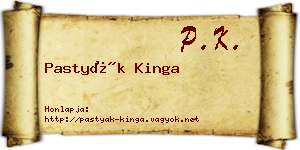 Pastyák Kinga névjegykártya
